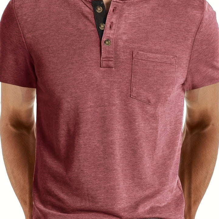 Herren T-Shirt | Slim Fit | Knopfleiste | Sommer