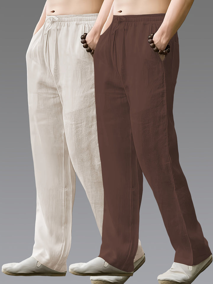 Herren Hose | Straight | Mit Kordelzug | Sommer