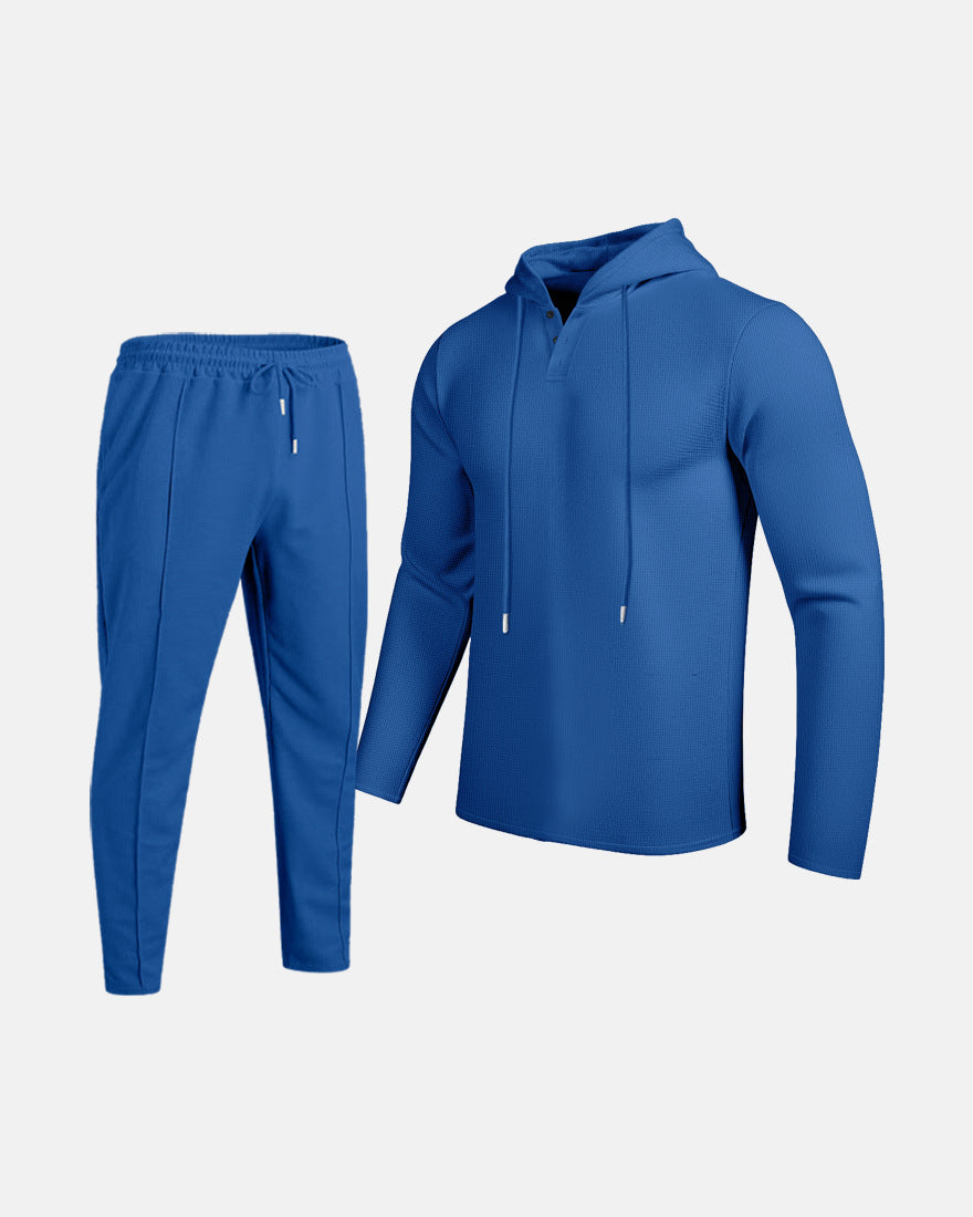 Herren Zweiteiliges Set | Kapuzen-Sweatshirt & Kordelzug-Hose | Lässig & Bequem | Frühling