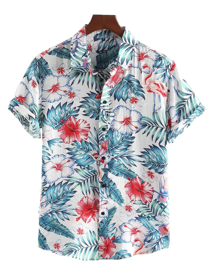 Herren Shirt | Kurzarm | Blumenmuster | Sommer