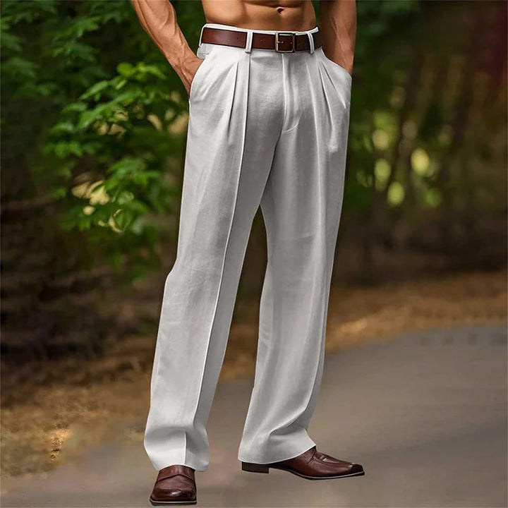 Herren Hose | Elegant | Mit Bundfalten &amp; Knopf | Sommer