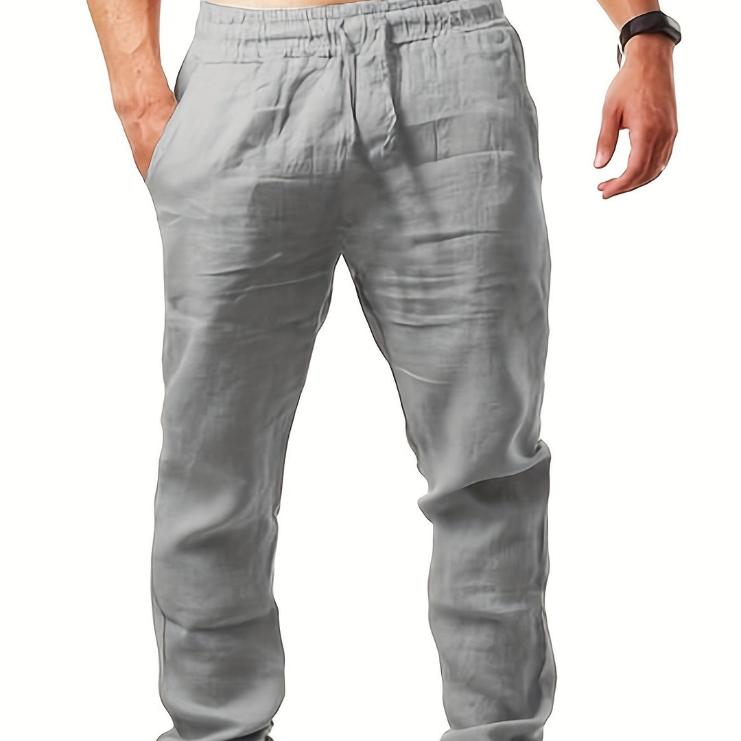 Herren Leinenhose | Lockerer Schnitt | Elastischer Bund | Sommer