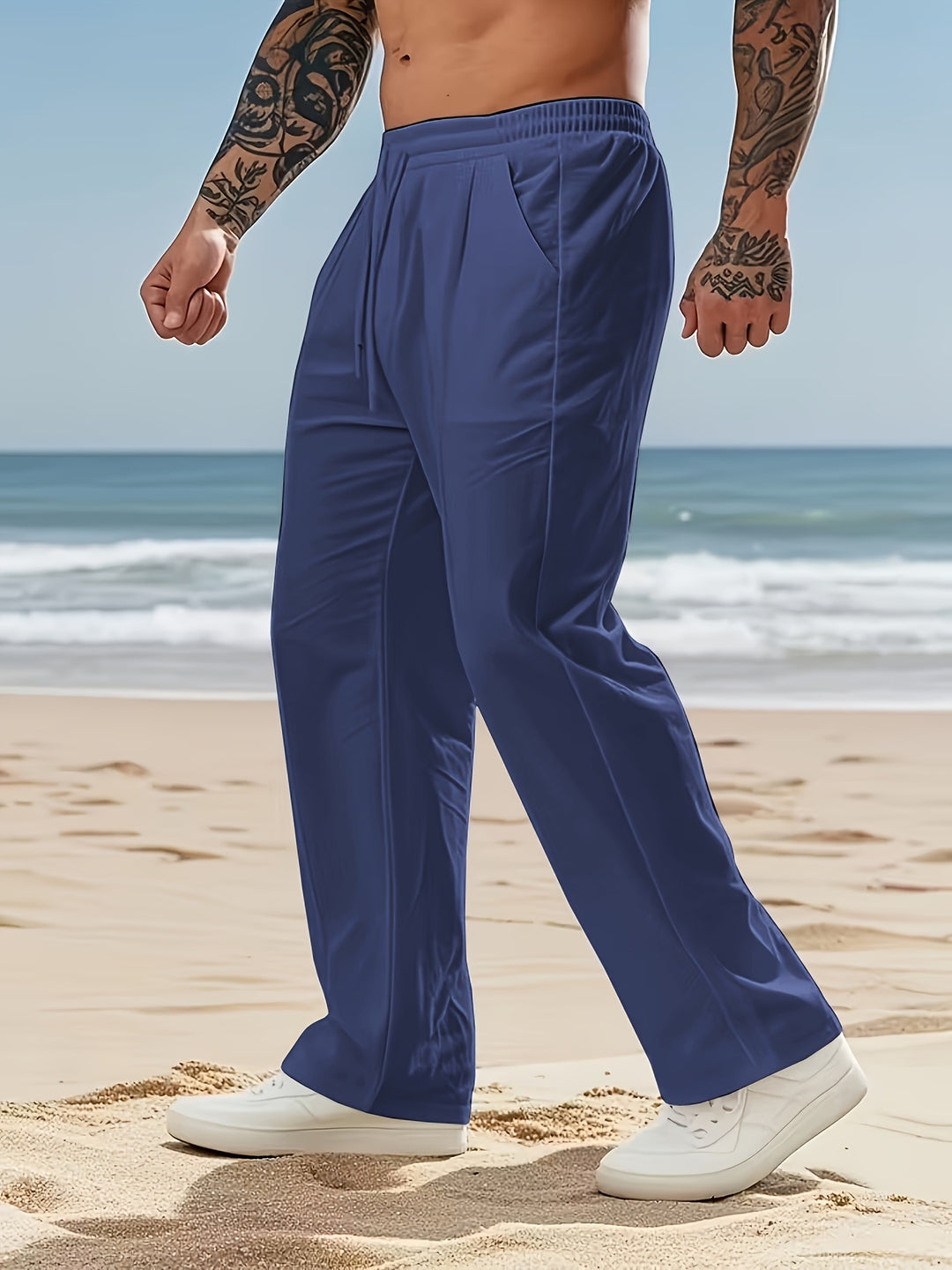 Herren Hose | Straight | Mit Elastikbund | Sommer