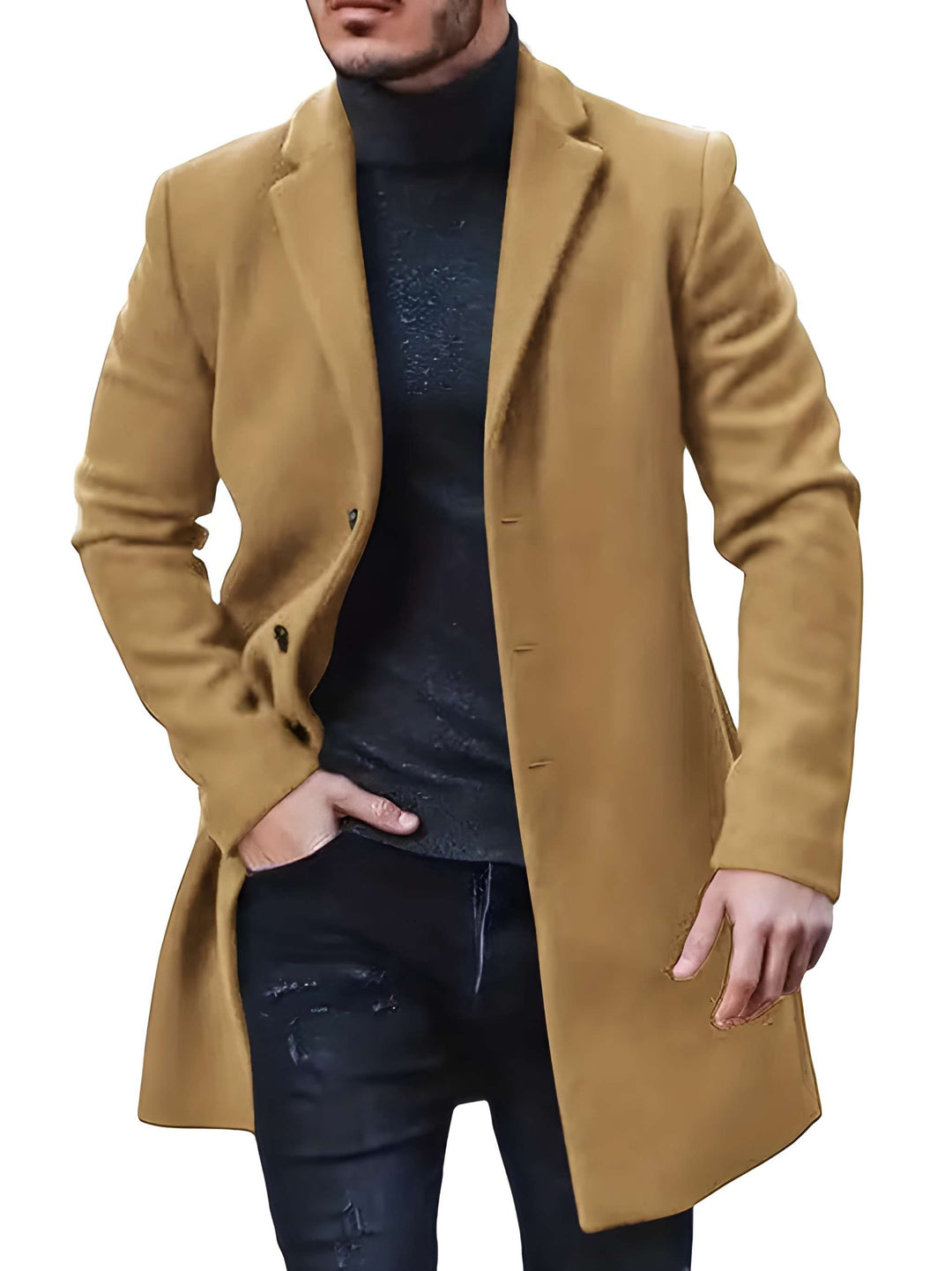 Winterjacke Herren | Klassischer Mantel Look | Jacke Herren Lang