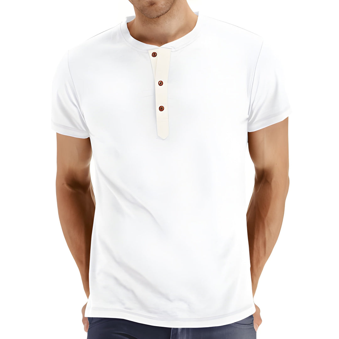 Herren T-Shirt | Slimfit | Mit Knopfleiste | Sommer Basic