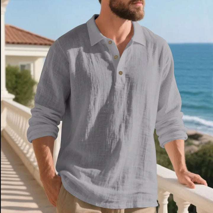 Herren Hemd | Straight | Lange Ärmel Mit Knöpfen | Sommer