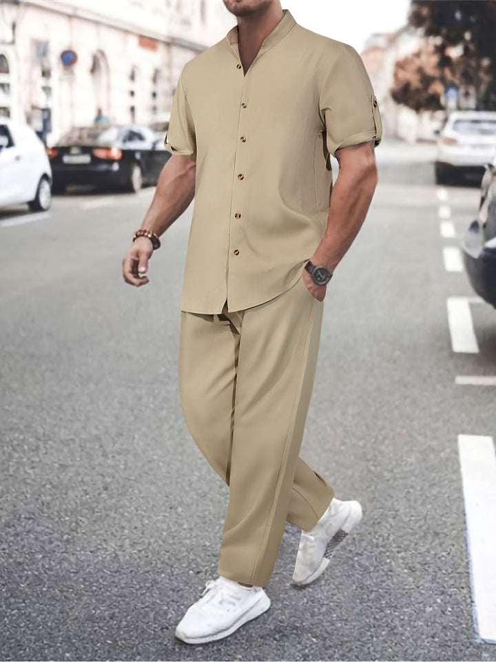 Herren Set | Relaxed Fit | Kurzarm &amp; Knopfleiste | Sommer