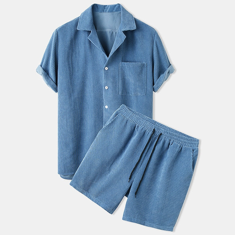 Herren Set | Oversized | Mit Kordelzug | Struktur Komfort Sommer