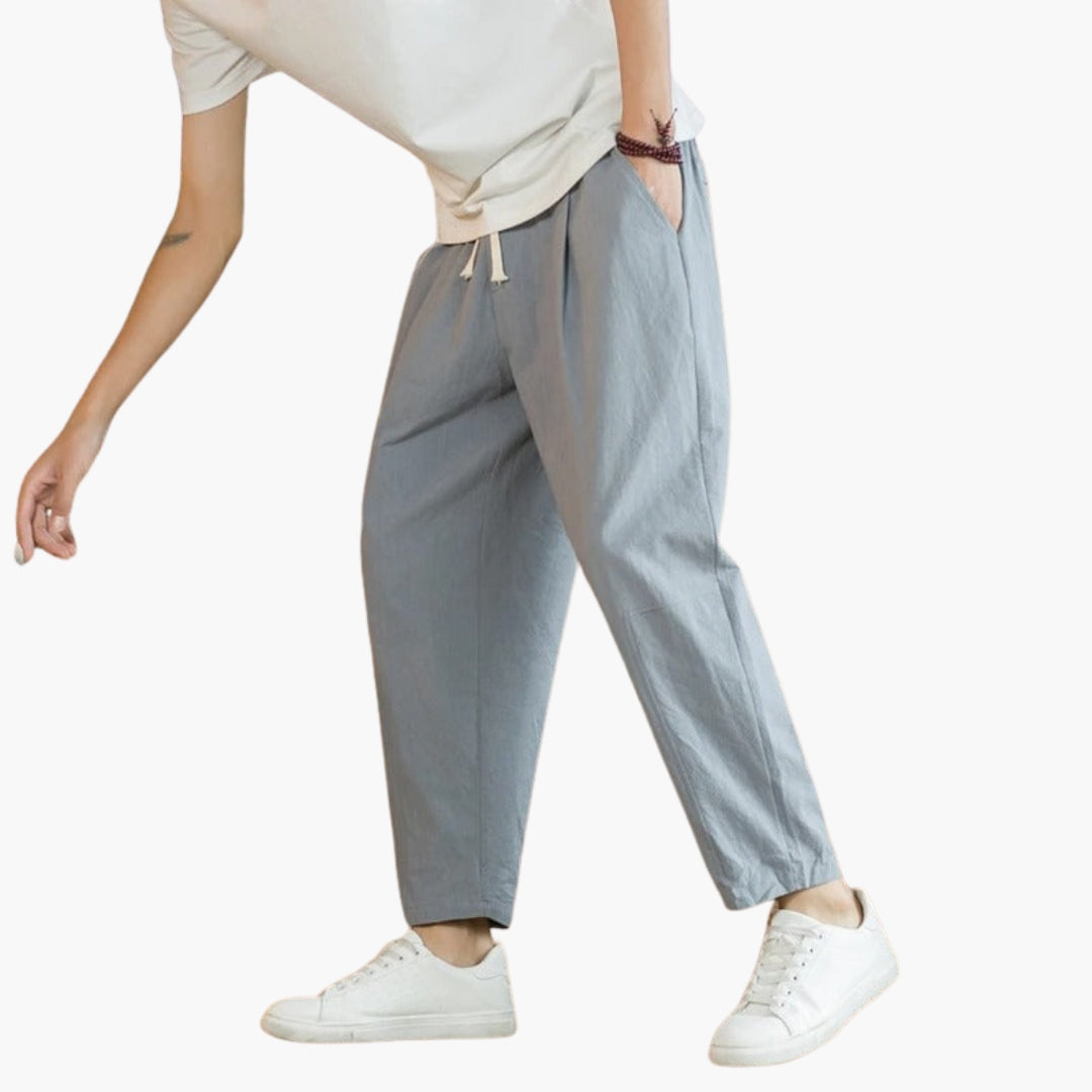 Herren Stoffhose | Weite Pijpen | Mit Kordelzug | Sommer