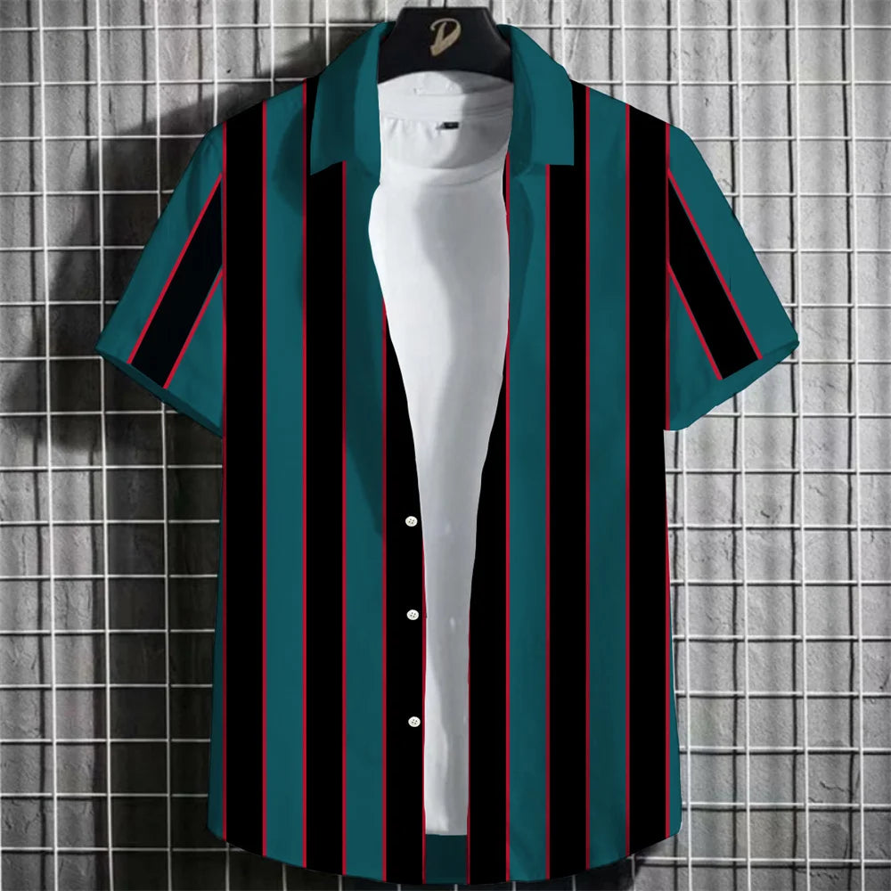 Herren Shirt | Vertikale Streifen | Klassischer Kragen | Sommer