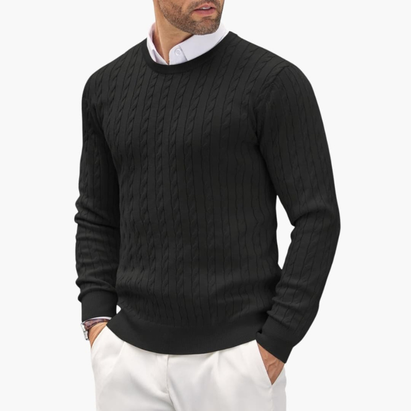 Strickpullover Herren | Klassischer Rundhals Look | Pullover Herren