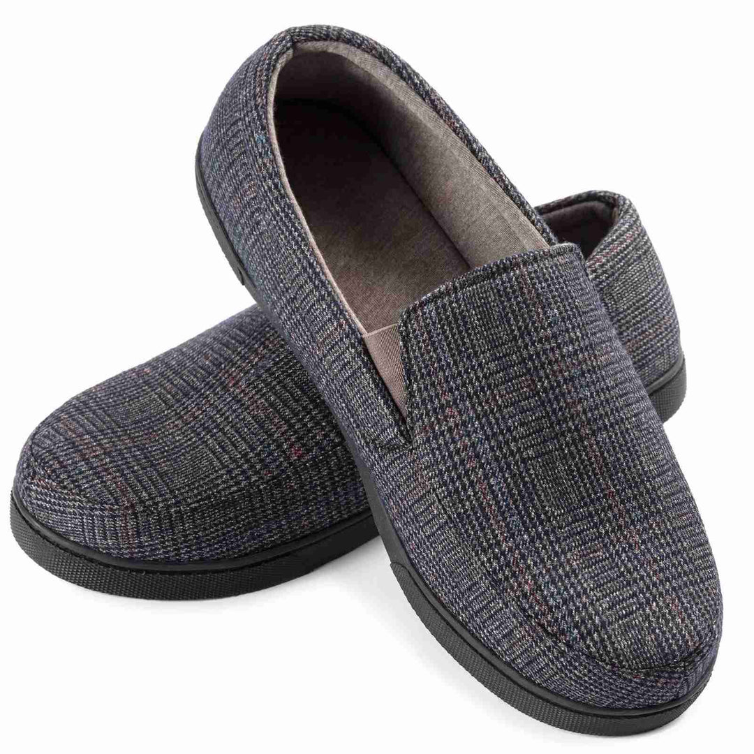 Herren Hausschuhe | Kariertes Muster | Warm & Rutschfest