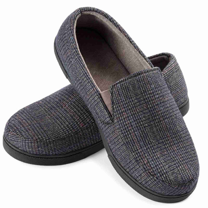 Herren Hausschuhe | Kariertes Muster | Warm & Rutschfest