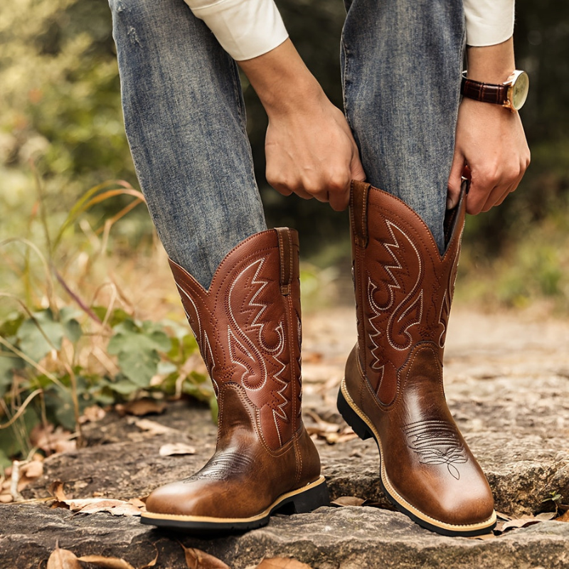 Schuhe Herren | Western Cowboy Boots | Vintage Bestickt Design
