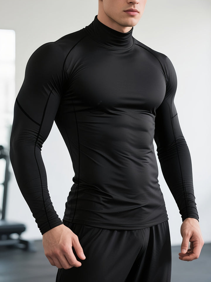 Herren Kompressionsshirt | Slim Fit | Rollkragen | Sommer