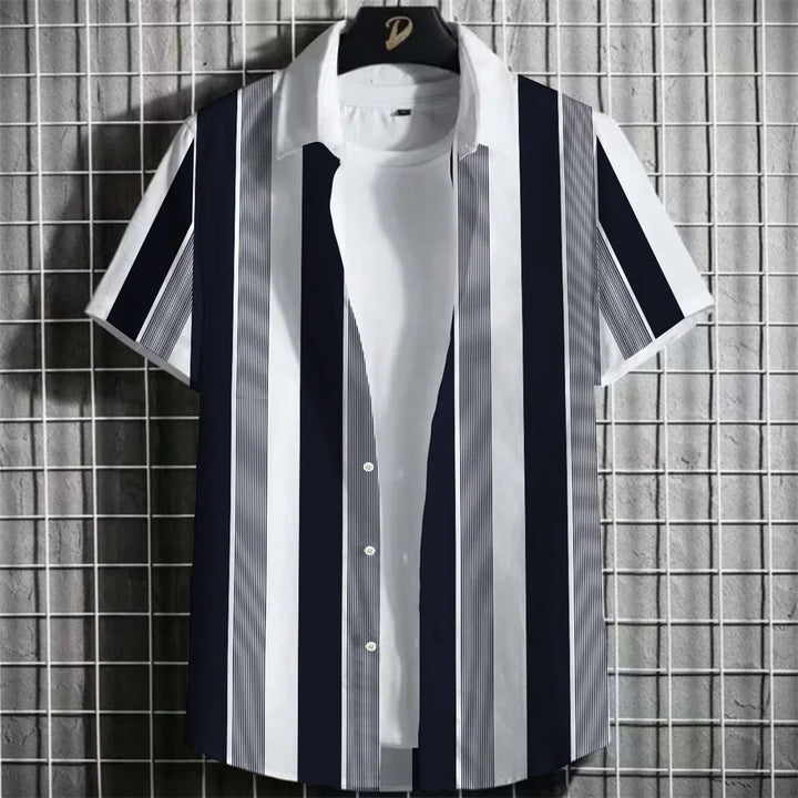 Herren Shirt | Vertikale Streifen | Klassischer Kragen | Sommer