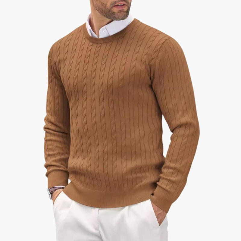 Strickpullover Herren | Klassischer Rundhals Look | Pullover Herren