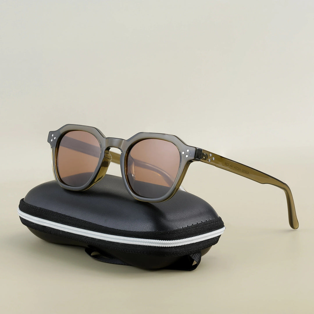 Herren Sonnenbrille | Grünes Gestell | Braun verspiegelte Gläser | Sommer