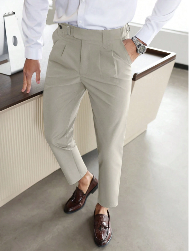 Herren Stoffhose | Slimfit | Hohe Taille | Sommer