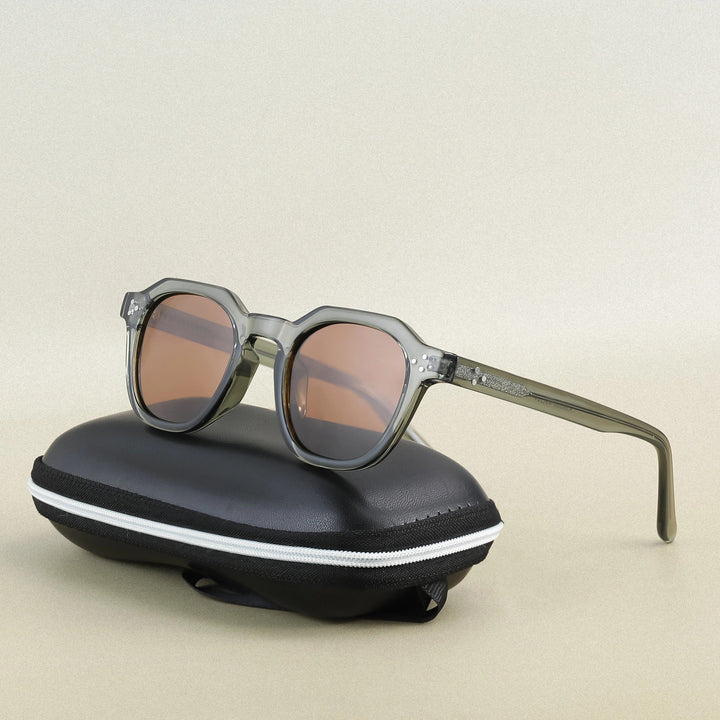 Herren Sonnenbrille | Grünes Gestell | Braun verspiegelte Gläser | Sommer