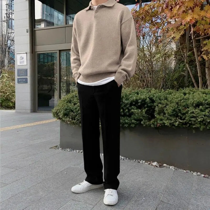 Herren Pullover | Oversized | Mit Polokragen | Frühling