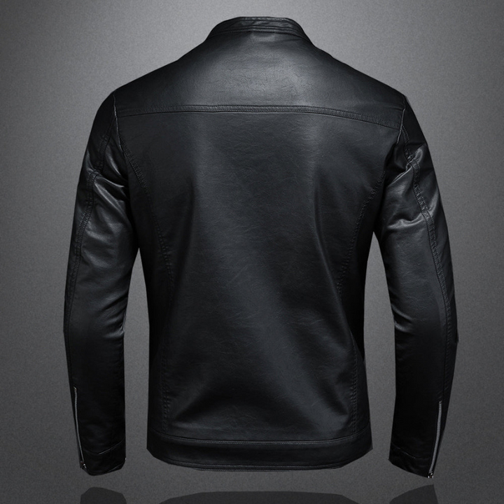 Lederjacke Herren | Jacke Herren Slim Biker | Stehkragen Freizeitlook
