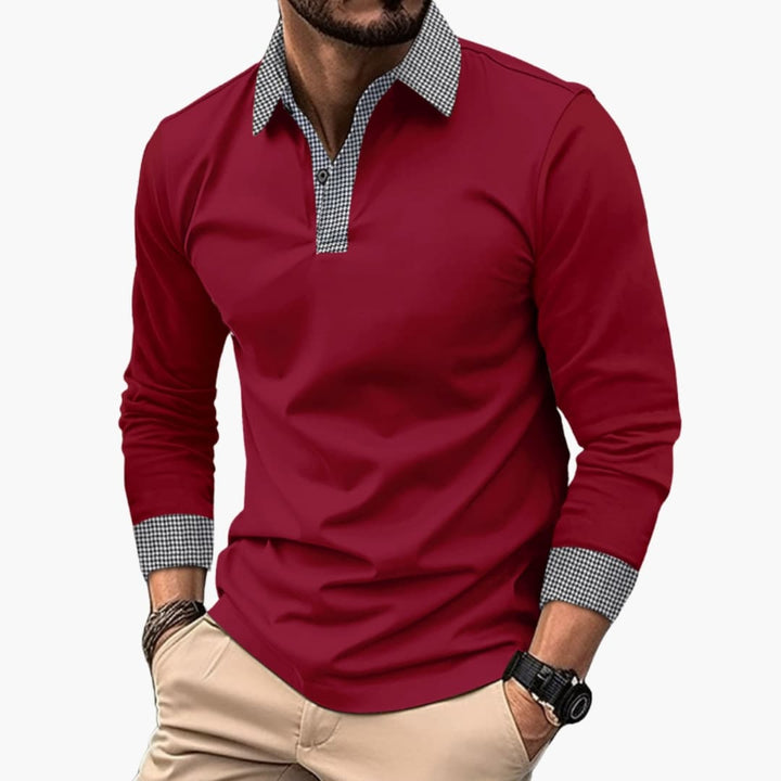 Herren Poloshirt | Kontrastkragen Elegant Look | Modern Casual Kleider