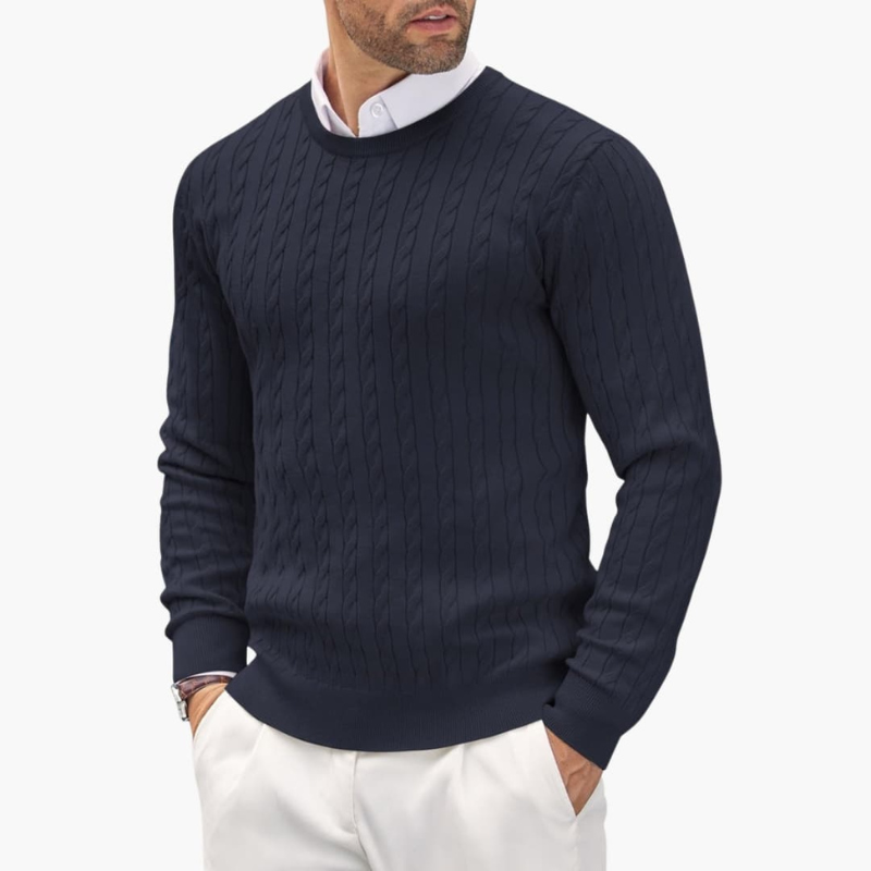 Strickpullover Herren | Klassischer Rundhals Look | Pullover Herren