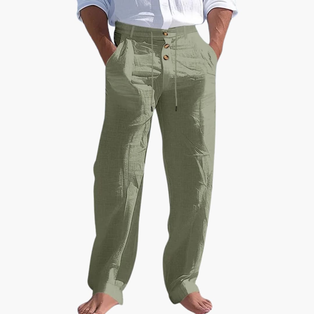 Herren Stoffhose | Straight | Hohe Taille | Sommer