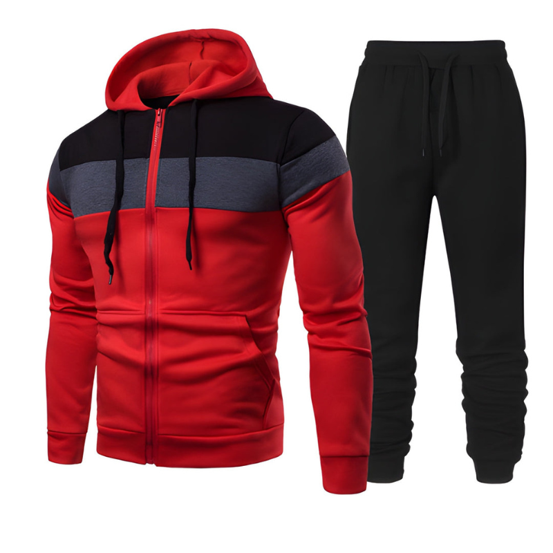 Herren Freizeitset | Farbblock Jogginghose | Modische Kleider