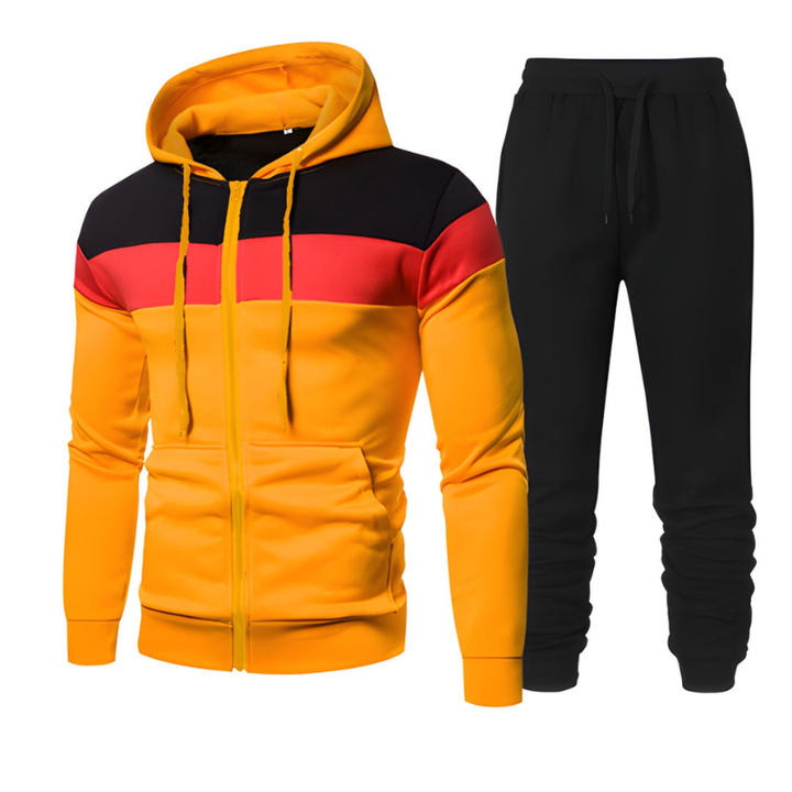 Herren Freizeitset | Farbblock Jogginghose | Modische Kleider