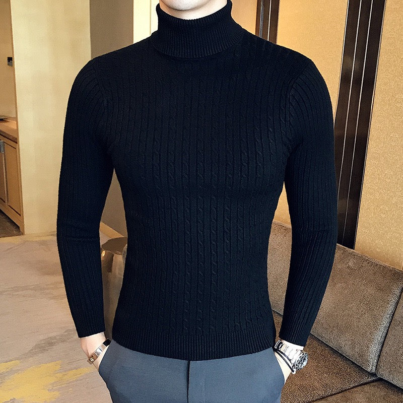 Rollkragenpullover Herren | Pullover Strick | Zopfmuster Design
