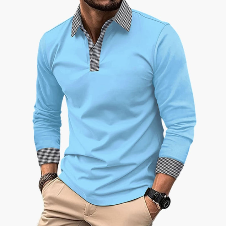 Herren Poloshirt | Kontrastkragen Elegant Look | Modern Casual Kleider