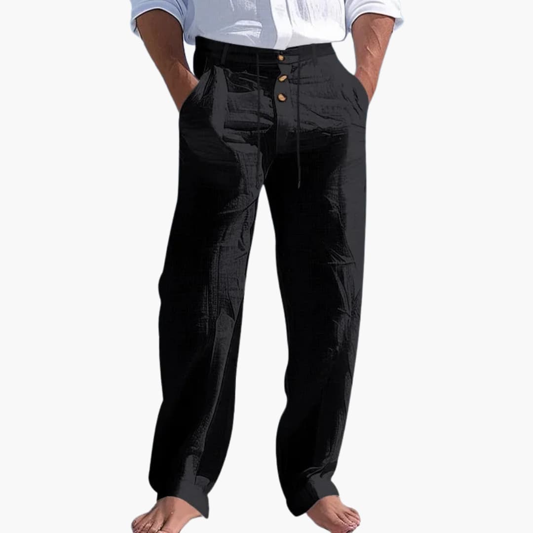 Herren Stoffhose | Straight | Hohe Taille | Sommer