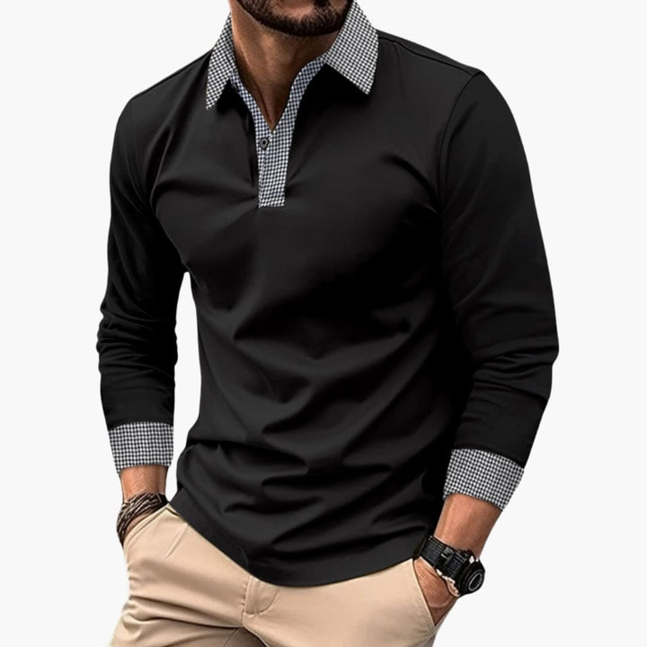 Herren Poloshirt | Kontrastkragen Elegant Look | Modern Casual Kleider