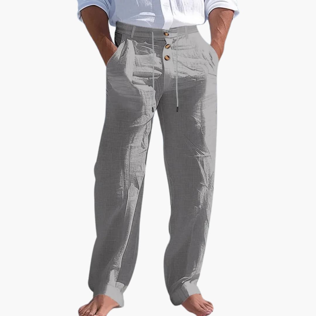 Herren Stoffhose | Straight | Hohe Taille | Sommer