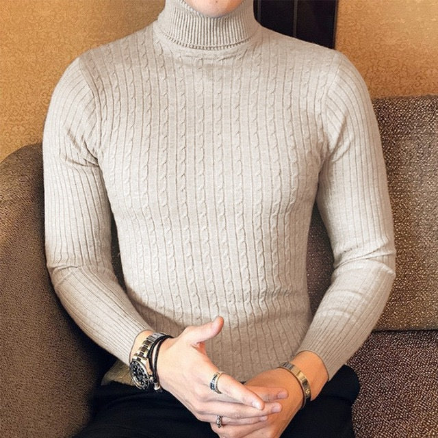 Rollkragenpullover Herren | Pullover Strick | Zopfmuster Design