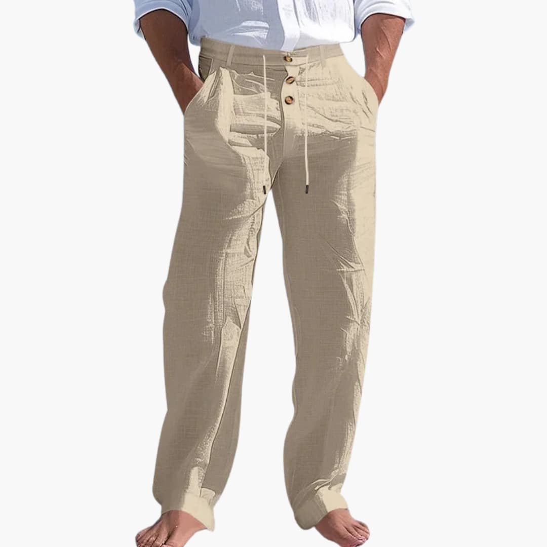 Herren Stoffhose | Straight | Hohe Taille | Sommer