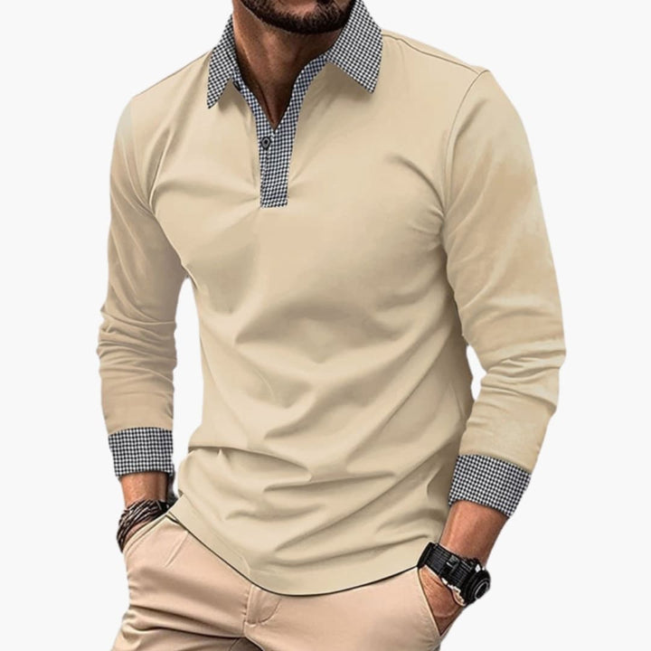 Herren Poloshirt | Kontrastkragen Elegant Look | Modern Casual Kleider