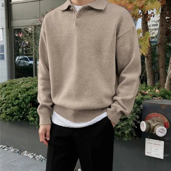 Herren Pullover | Oversized | Mit Polokragen | Frühling