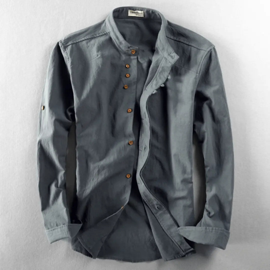Herren Hemd | Mandarin Kragen Design | Kleider Freizeitstil