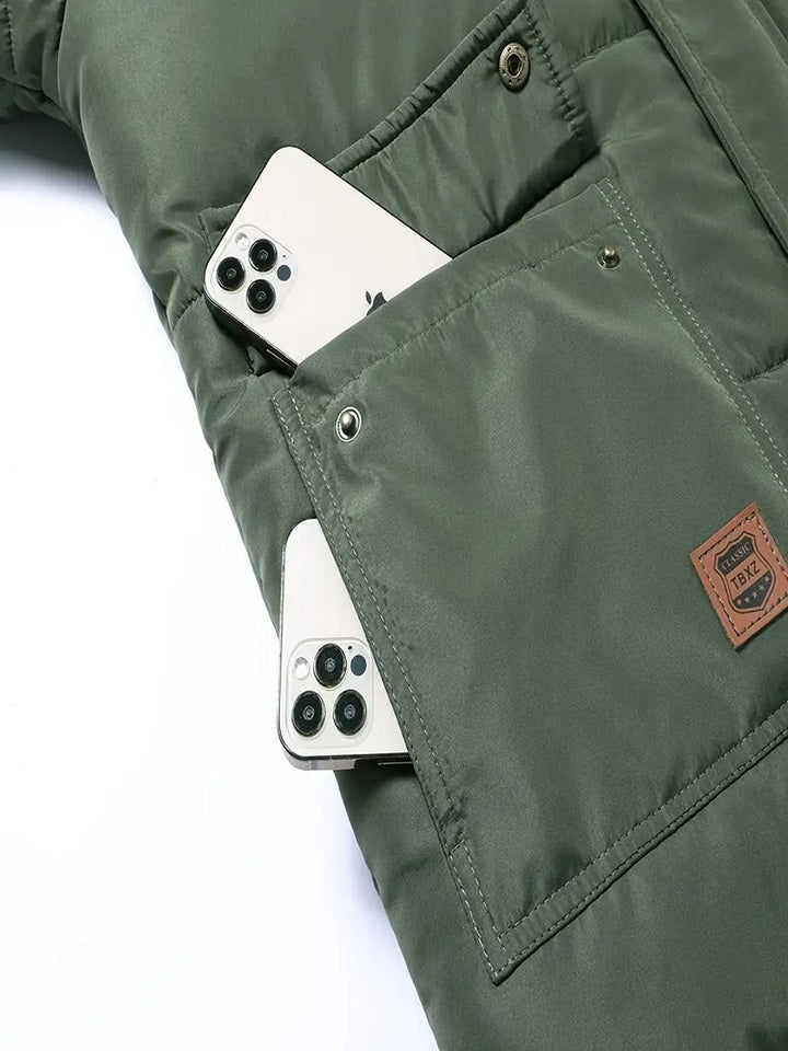 Winterjacke Herren | Gefütterte Kapuzenjacke | Warm Daunenjacke Herren