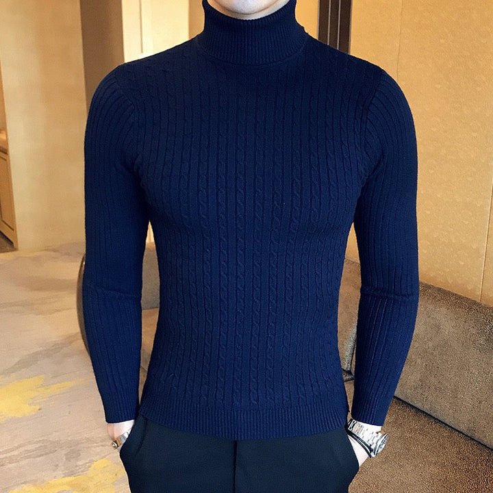 Rollkragenpullover Herren | Pullover Strick | Zopfmuster Design