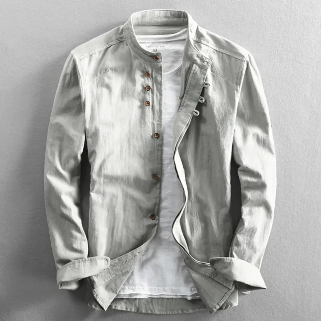 Herren Hemd | Mandarin Kragen Design | Kleider Freizeitstil