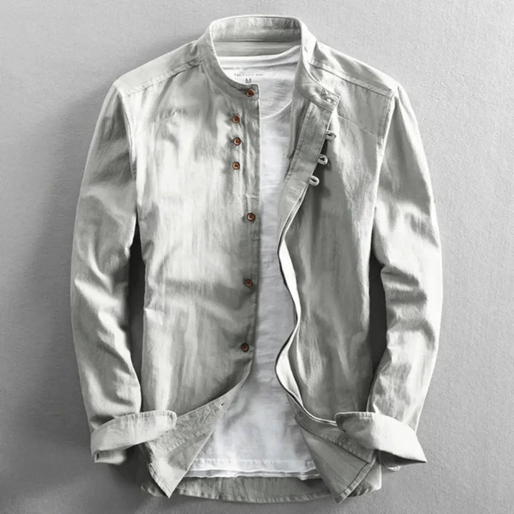 Herren Hemd | Mandarin Kragen Design | Kleider Freizeitstil