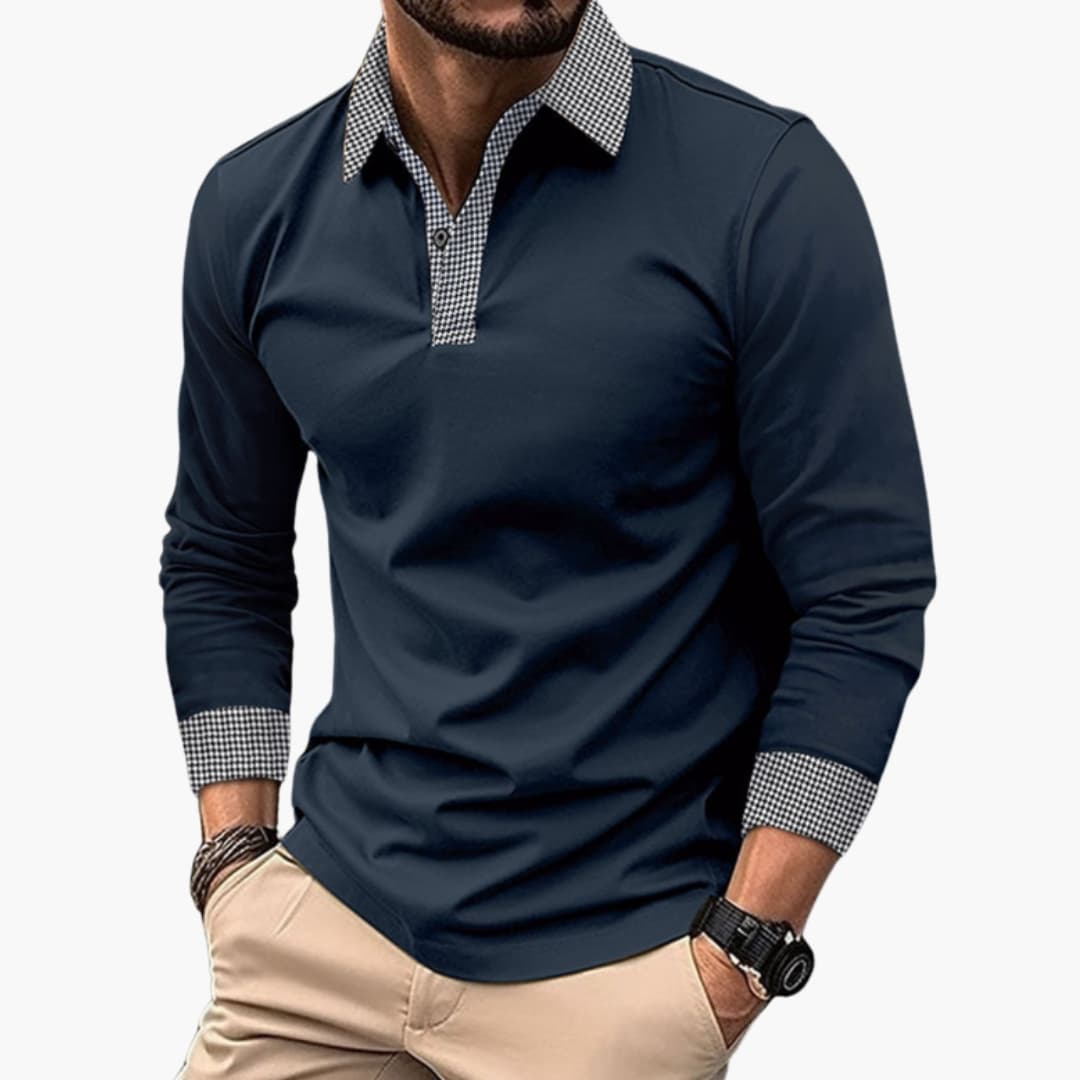 Herren Poloshirt | Kontrastkragen Elegant Look | Modern Casual Kleider
