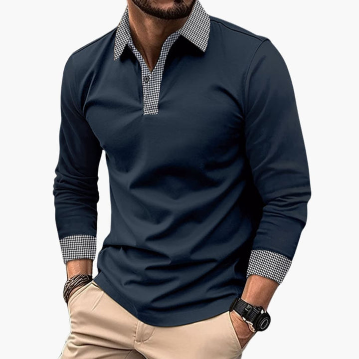 Herren Poloshirt | Kontrastkragen Elegant Look | Modern Casual Kleider