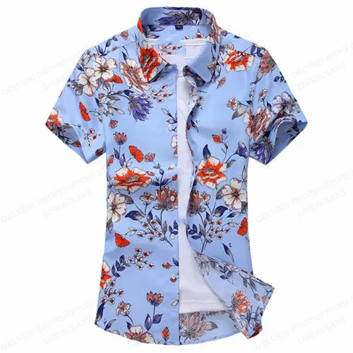 Herren Shirt | Rosenmuster | Auffälliges Design | Sommer