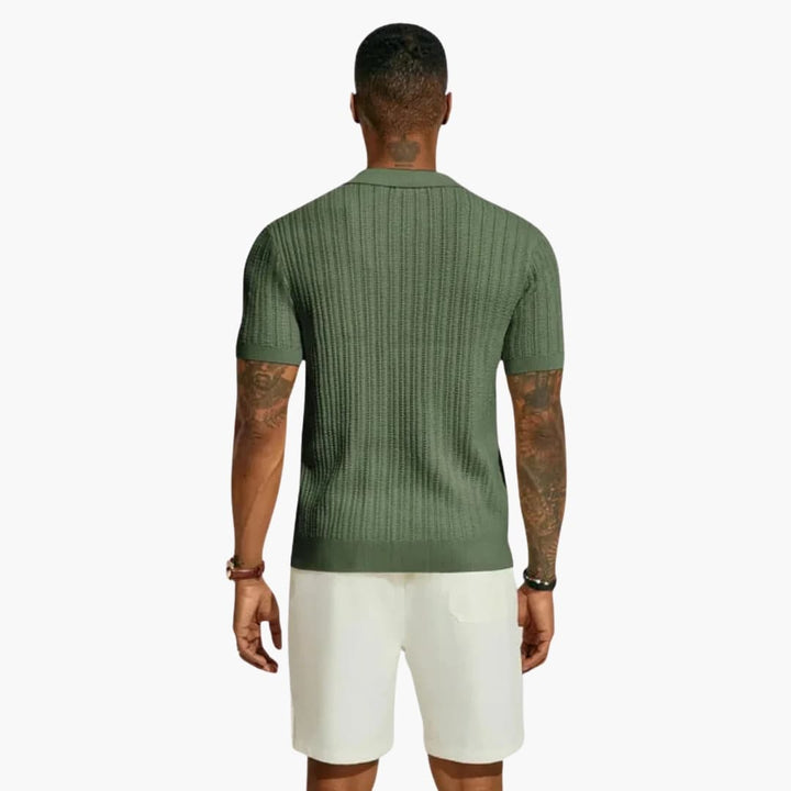 Herren Strickhemd | Kurzarm | Gerippte Struktur | Sommer