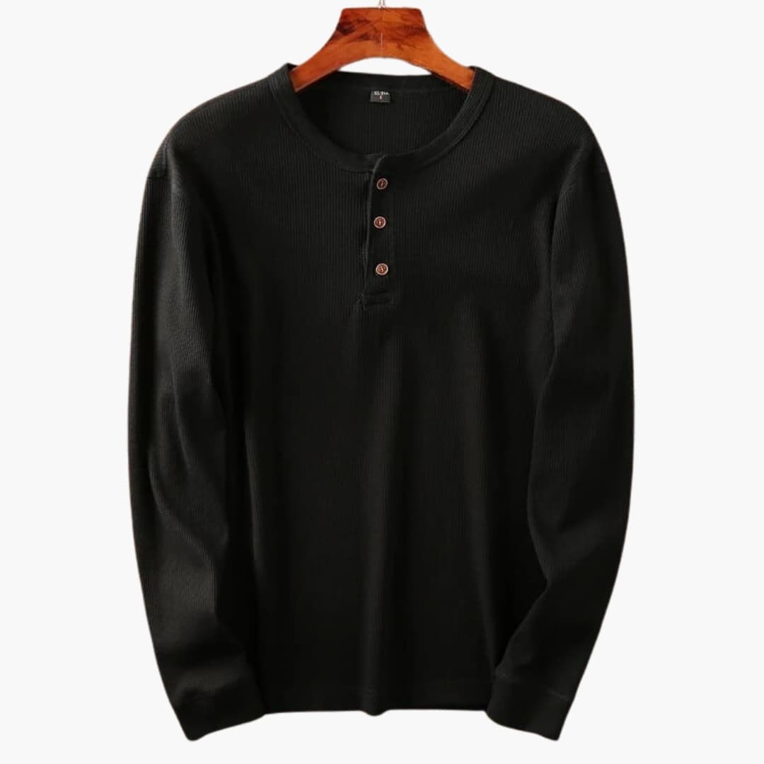 Herren Longsleeve | Straight | Mit Knöpfen | Herbst